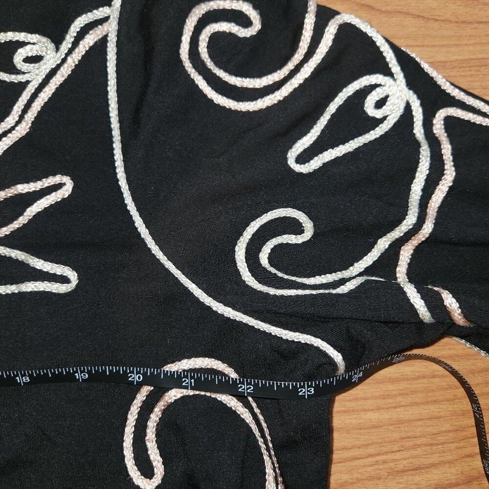 Investments II || Embroidered Black and Silver Dress Top || EUC - Picture 8 of 9